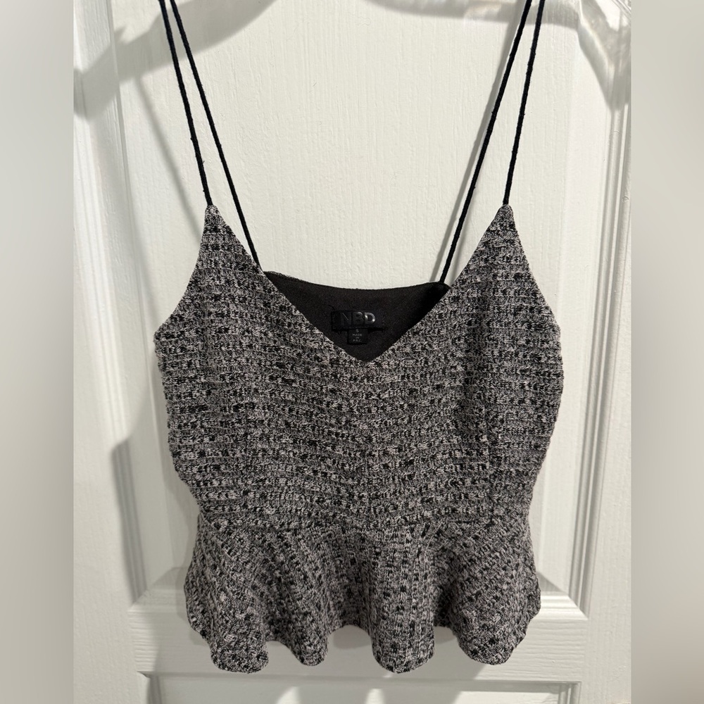 NBD Charcoal and Black Knit Camisole